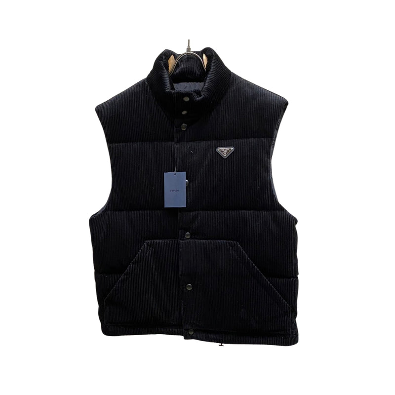 PRADA Piumino in Velluto a Coste Nero