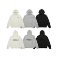 ESSENTIALS printed drop-shoulder hooded