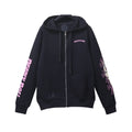 CHROME HEARTS Felpa Nera con Stampe Rosa e Croce