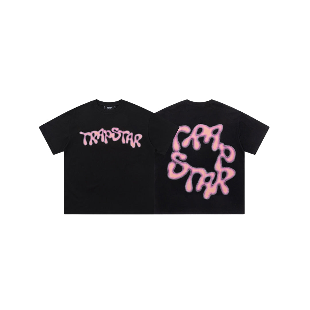 Trapstar Black & Pink Logo Tee