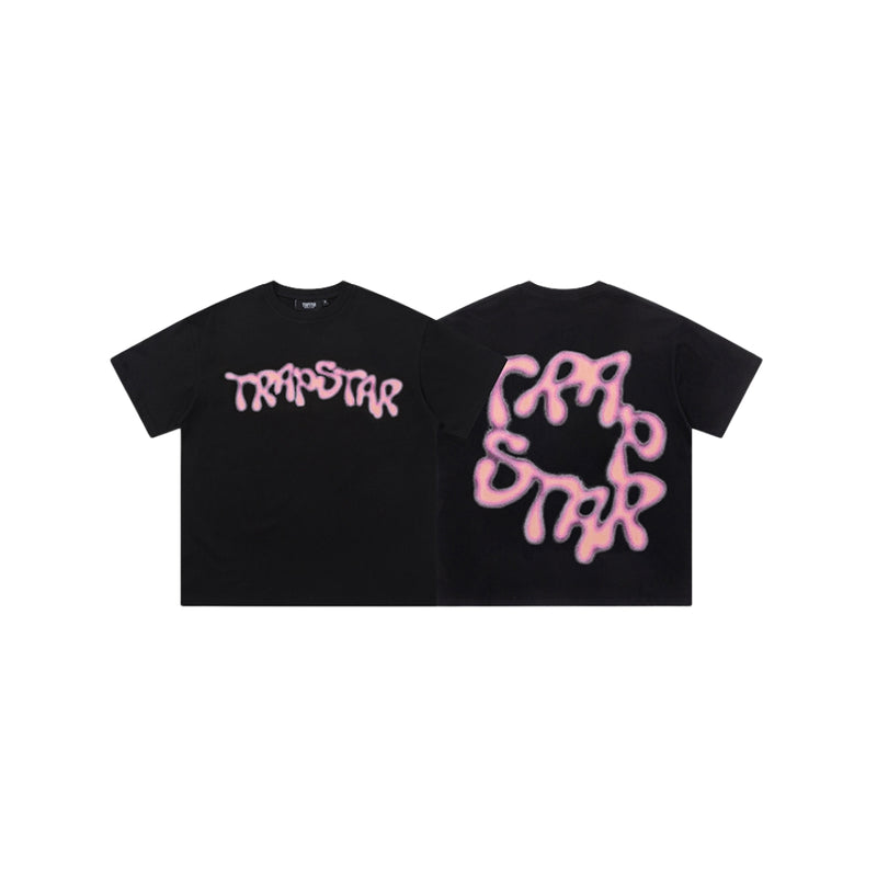 Trapstar Black & Pink Logo Tee