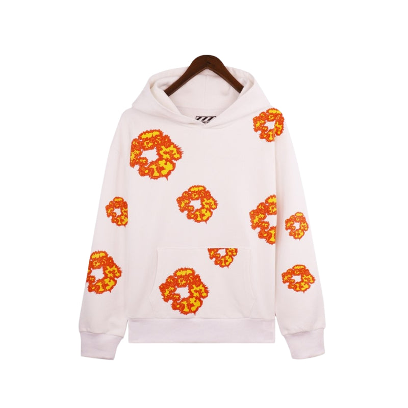 DENIM TEARS Hoodie Floral Print White
