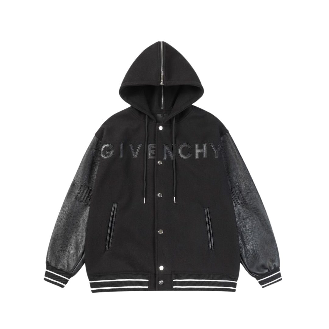 GIVENCHY raised-logo Hooded Varsity Jacket