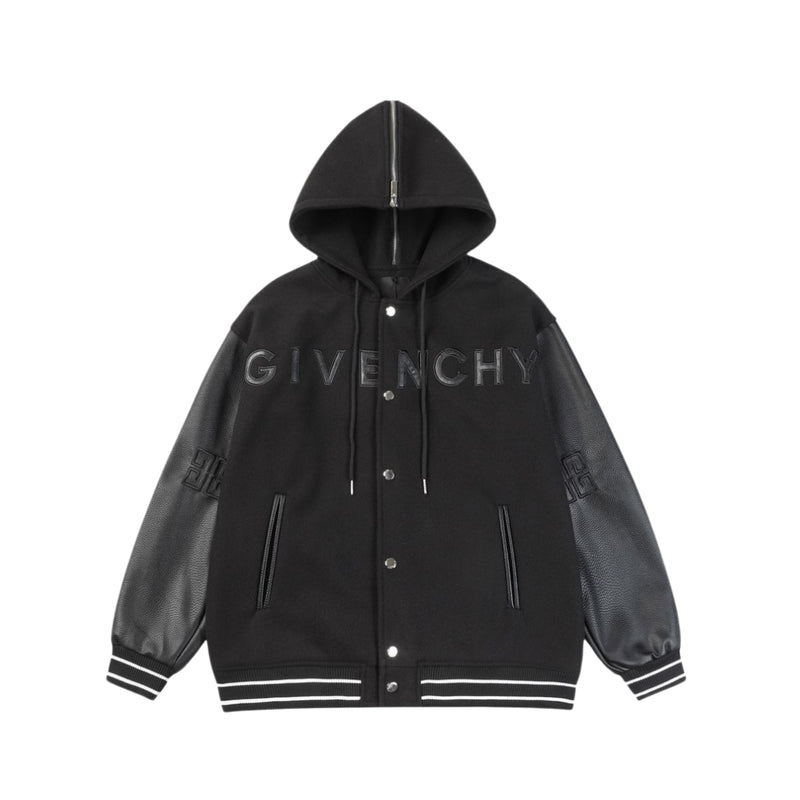GIVENCHY raised-logo Hooded Varsity Jacket