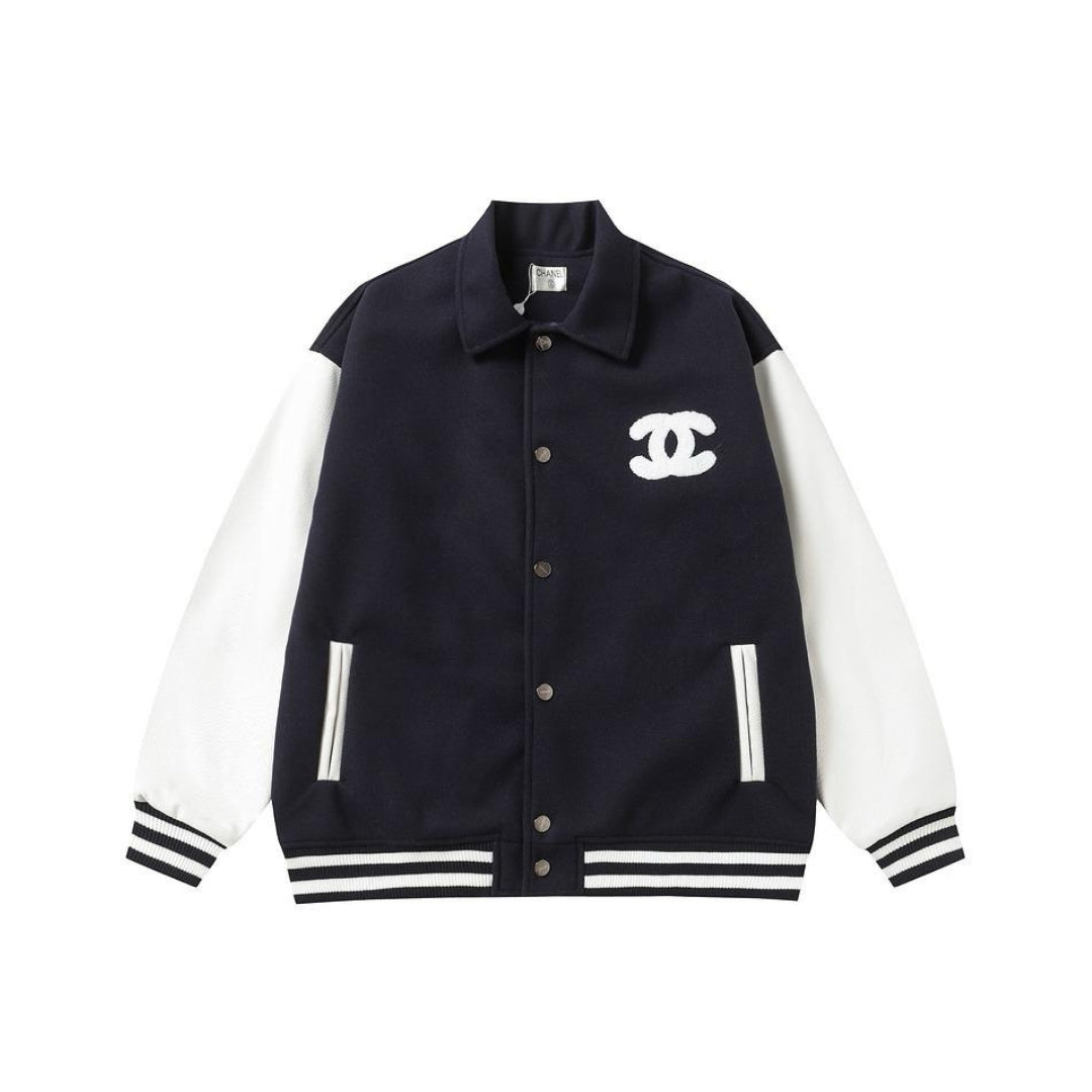 CHANEL teddy varsity jacket in textured wool