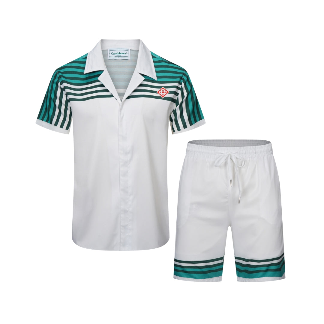 CASABLANCA GREEN PRINTED PREMIUM TURKISH HALF SHIRT