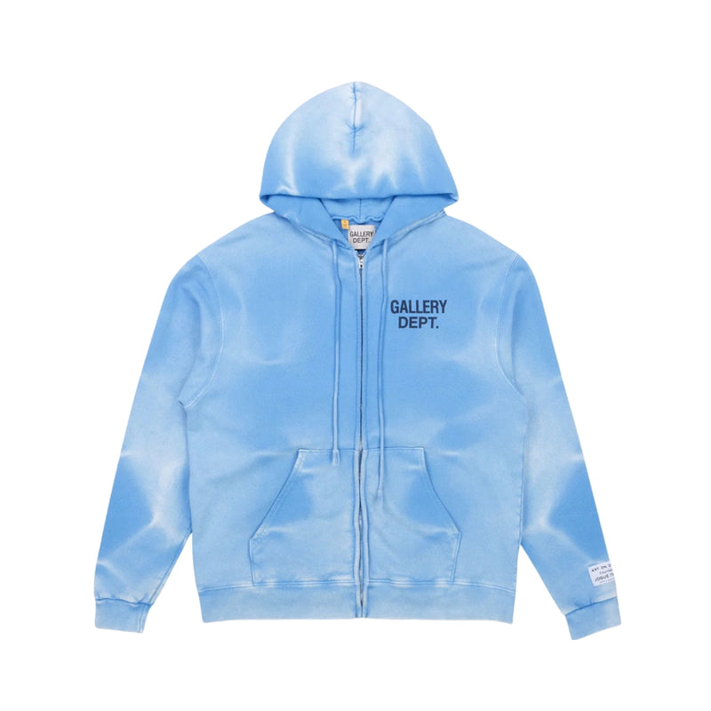 GALLERY DEPT. Blue ripple English zipper hoodie