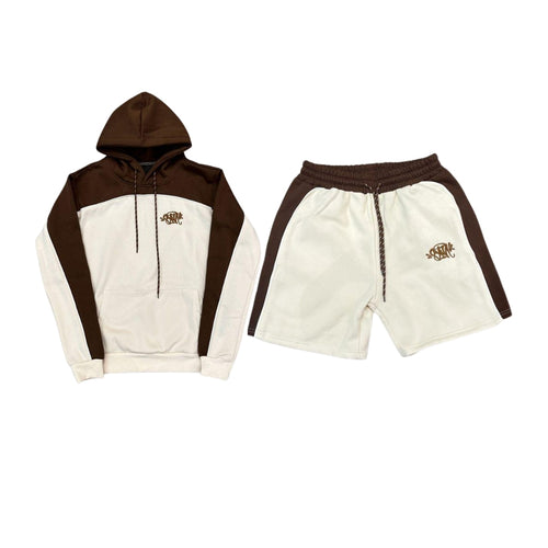 SYNA Hoodie & Short Brown/White