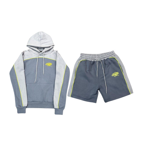 SYNA Hoodie & Short Set Grey/Yellow