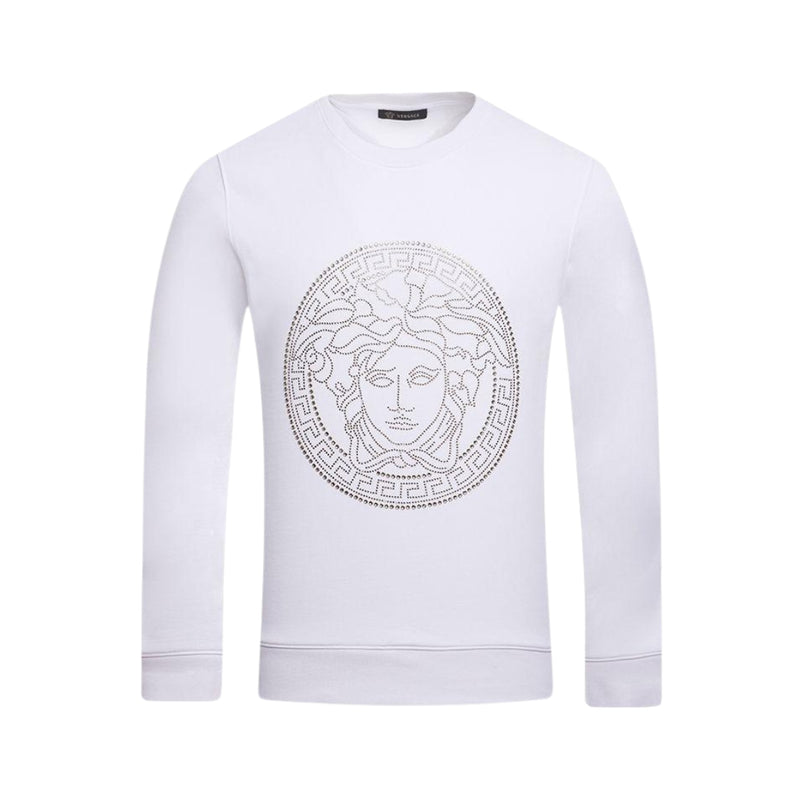 VERSACE Girocollo Ricamato Bianco