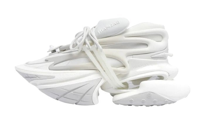 Balmain LEATHER AND NEOPRENE RUBBER UNICORN SNEAKERS