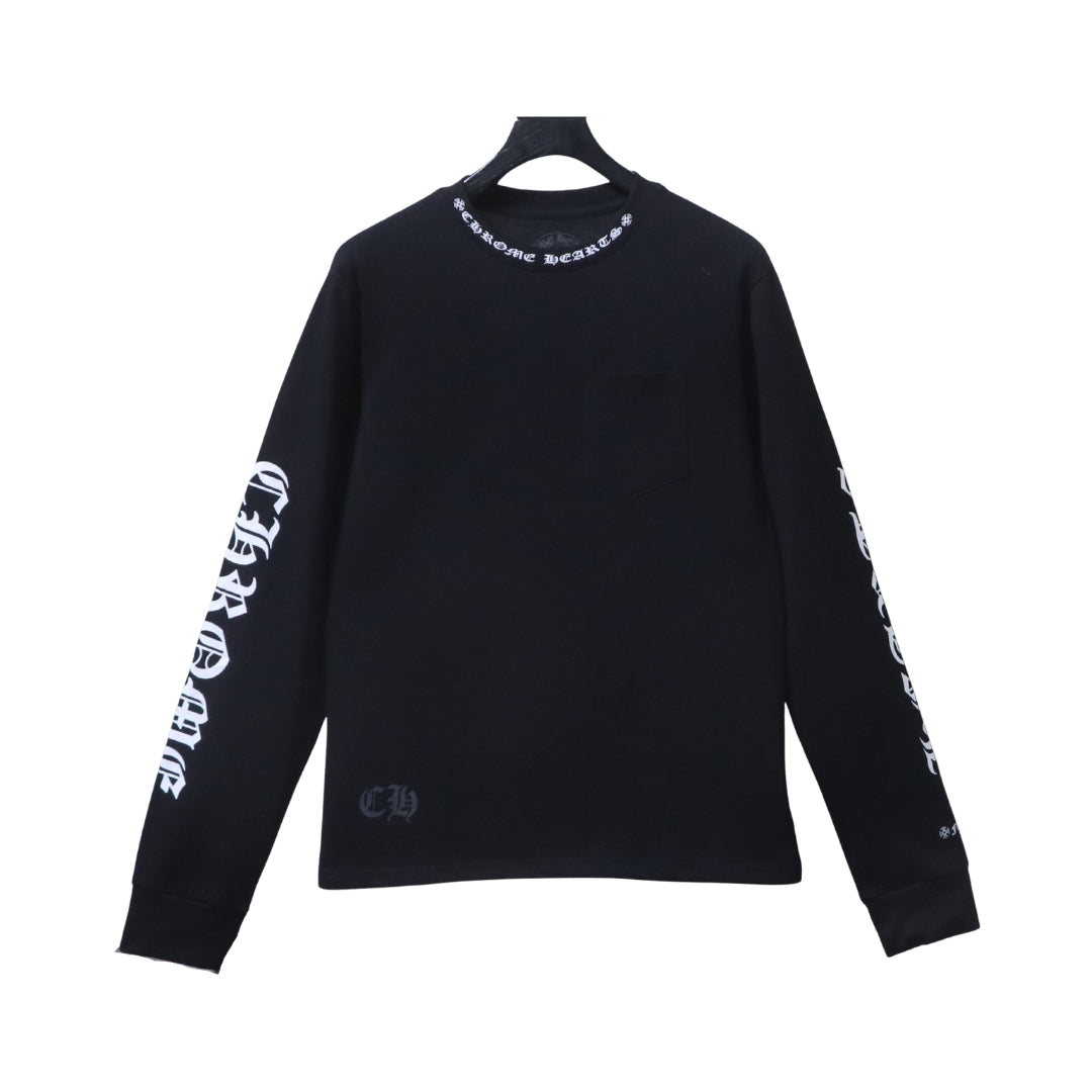 CHROME HEARTS Maglia Nera a Maniche Lunghe