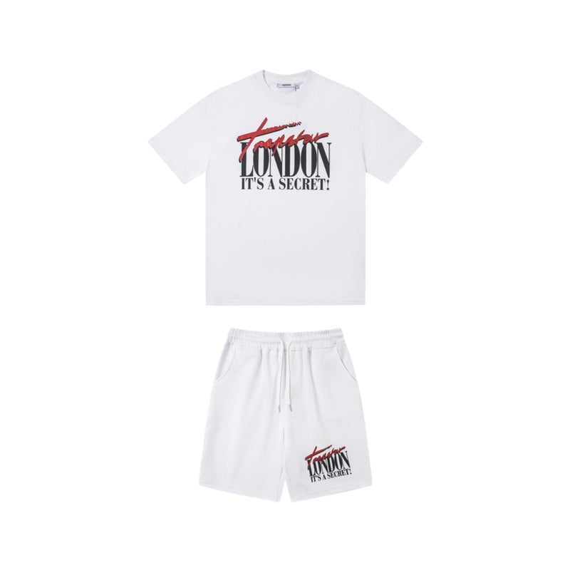 TRAPSTAR Set Maglietta London Bianco Con Pantaloncini