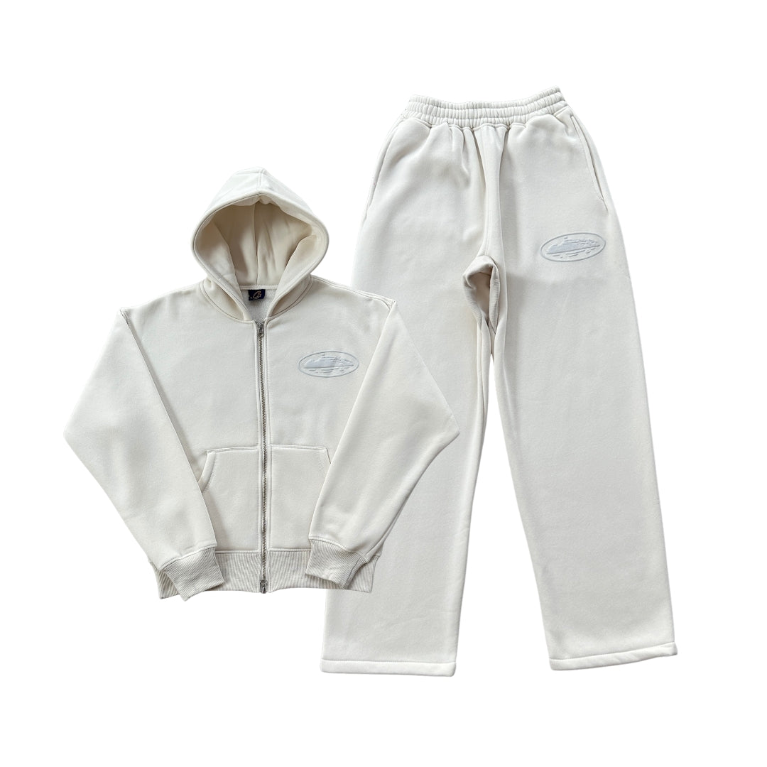 CORTEIZ Puff Print Zip Set Bianco Sporco