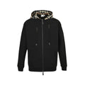 BURBERRY Check Hood Cotton blend Zip Hoodie