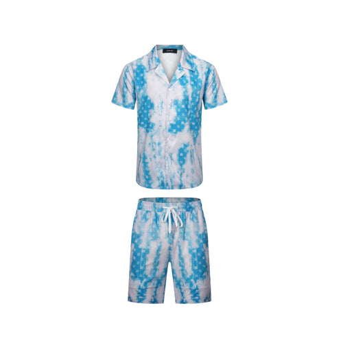 Amiri Short Sleeve Revere Cloud Dye Shirt