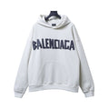 BALENCIAGA Felpa Blu con Mezza Zip e Logo Bianco