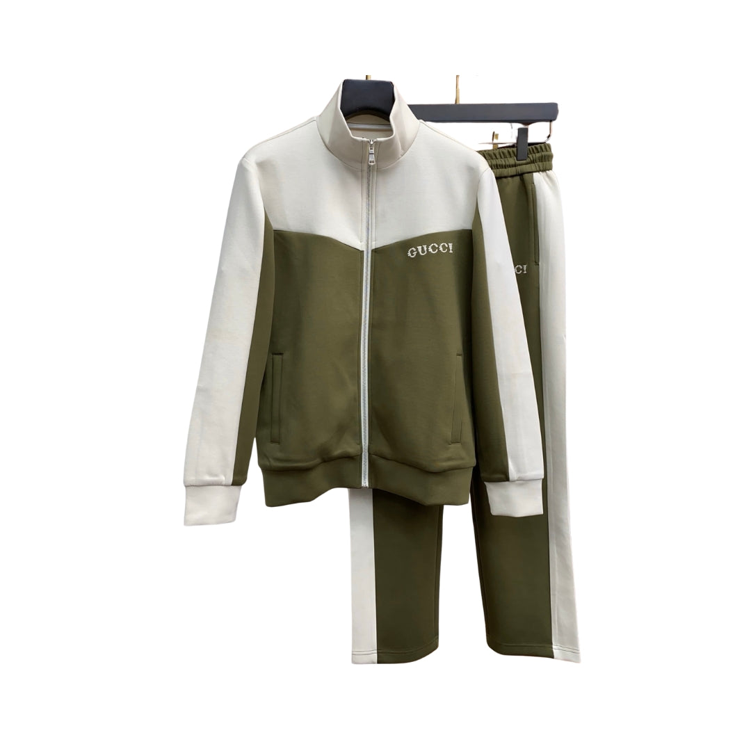 GUCCI Giacca Con Cerniera E Pantaloni Da Tuta Verdi