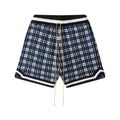 Rhude Stitching Wool Drawstring Shorts Blue