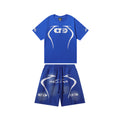 Hellstar Graphic Print Shorts and Tee Blue