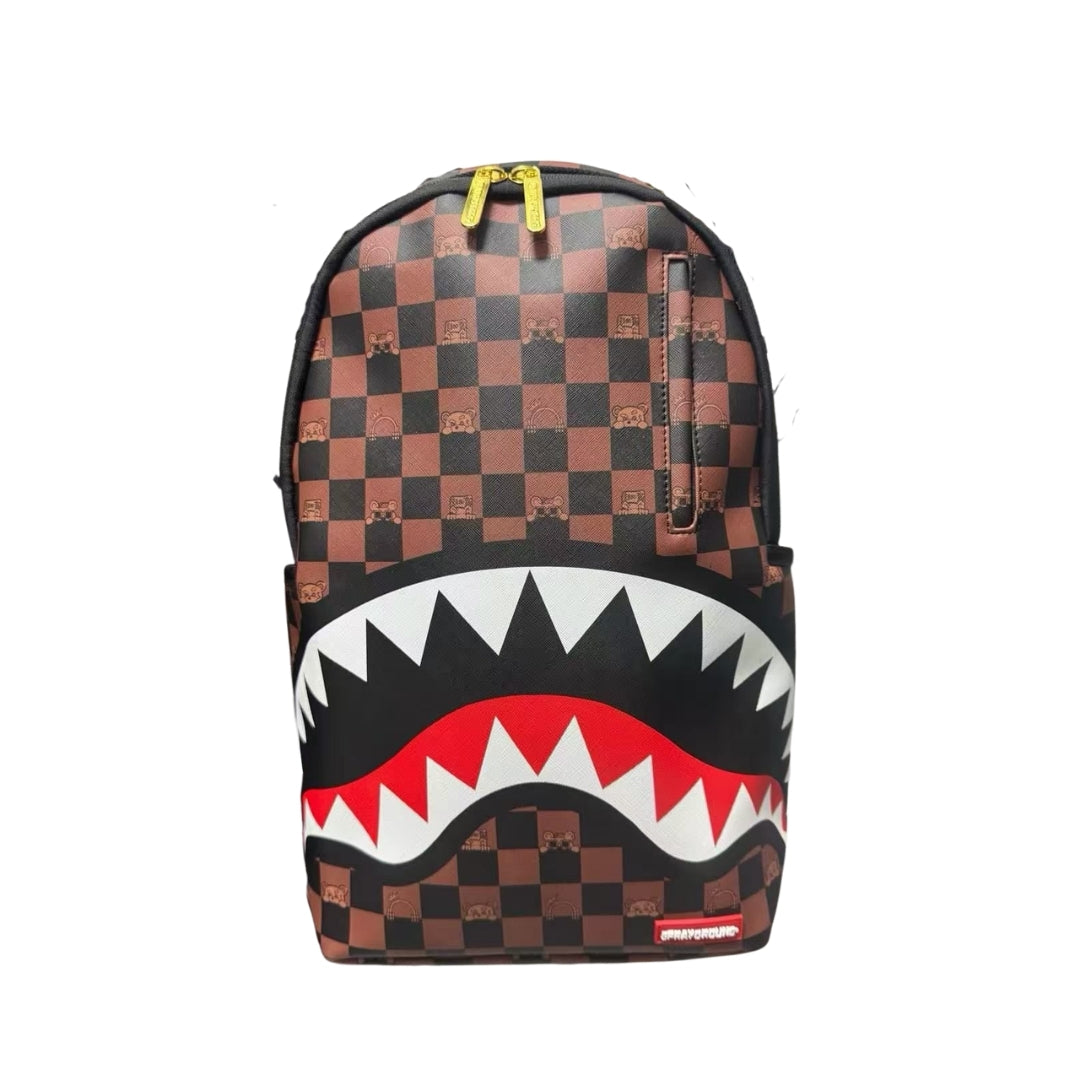 Bape Audace Grafica Con Bocca Di Squalo Su Base Marrone