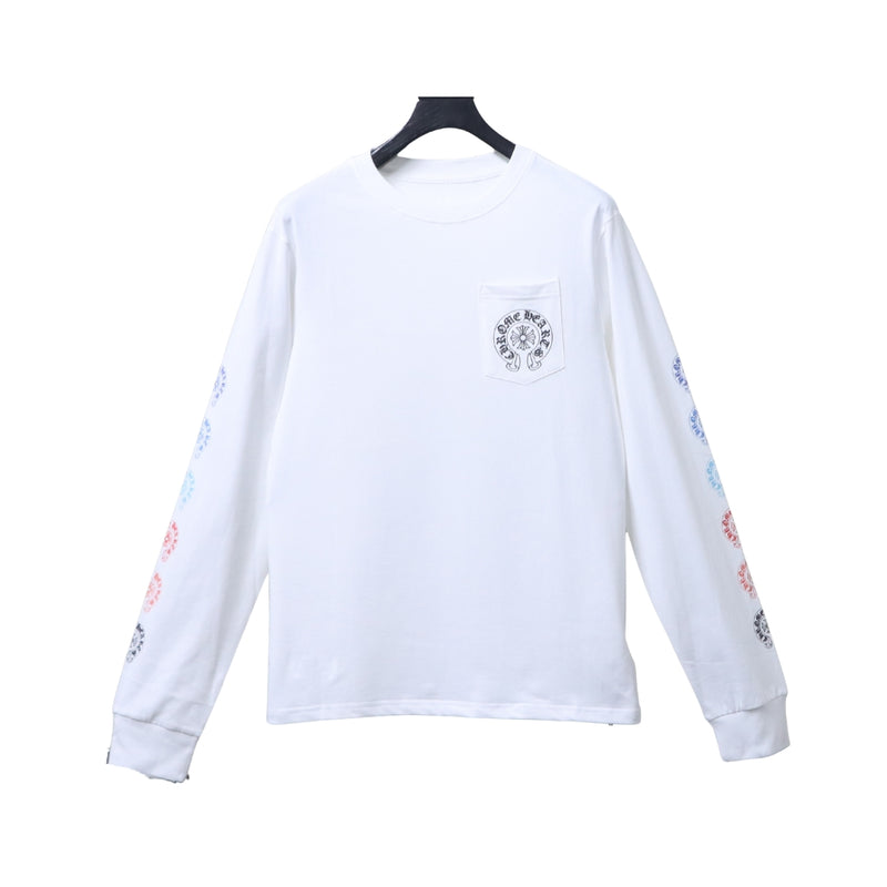 CHROME HEARTS Maglia Bianca con Logo Multicolore