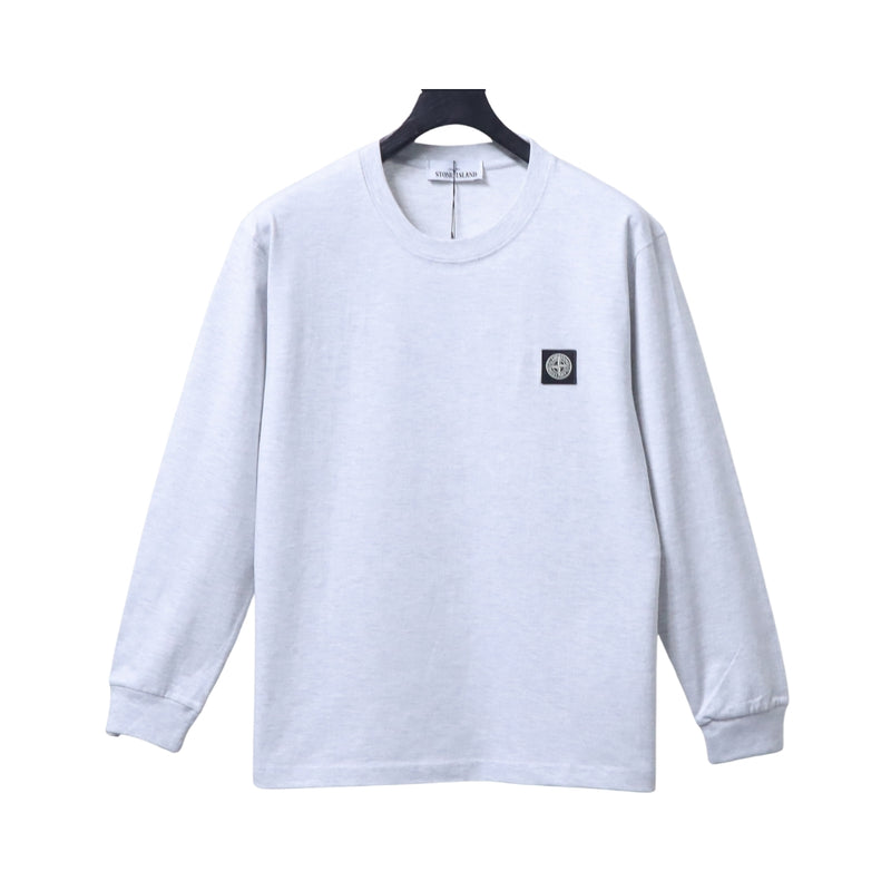 STONE ISLAND Maglia Grigio con Patch Compass