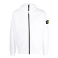 STONE ISLAND White zip hoodie