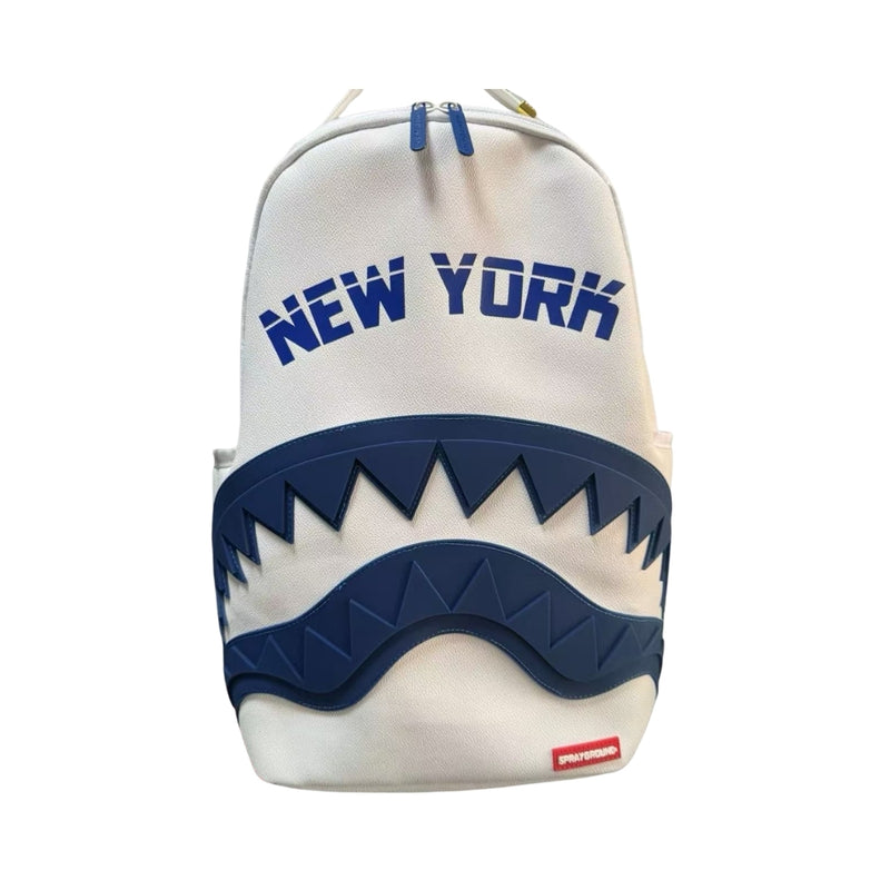 Bape Zaino Shark Mouth Bianco E Blu