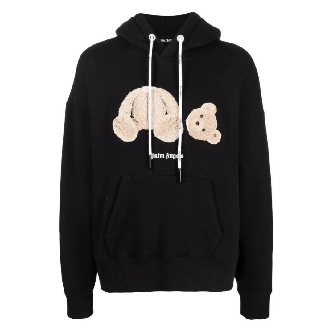 PALM ANGELS Bear-motif Hoodie Black