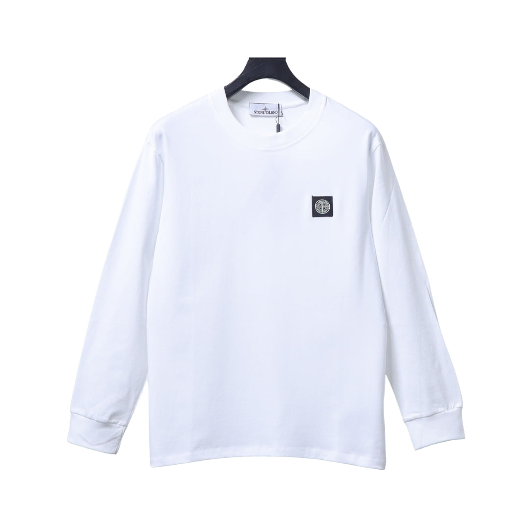 STONE ISLAND Maglia Bianca con Patch Compass