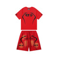 Hellstar Graphic Print Shorts and Tee Red
