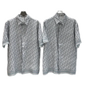 DIOR Oblique Short-Sleeved Shirt Beige And Brown Silk Twill