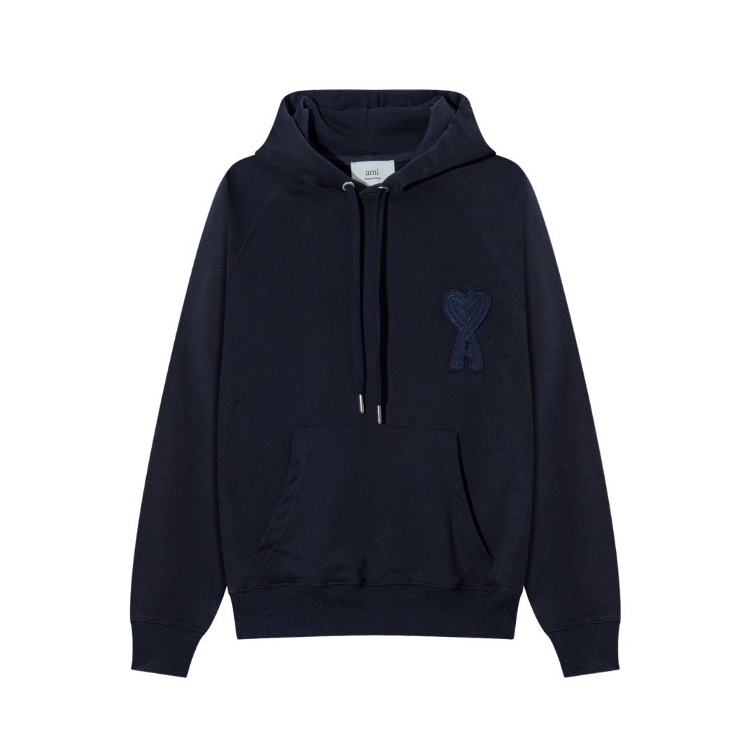 AMI PARIS Felpa in cotone artigianale Blu