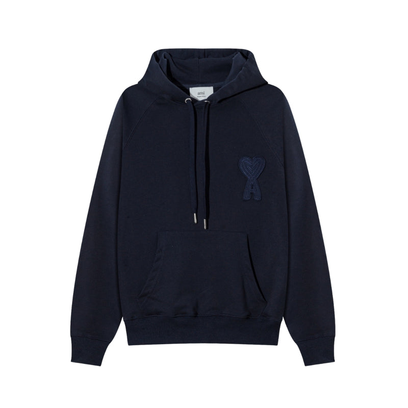 AMI PARIS Felpa in cotone artigianale Blu