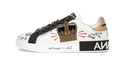Dolce & Gabbana Portofino sneakers in printed nappa calfskin with patch White