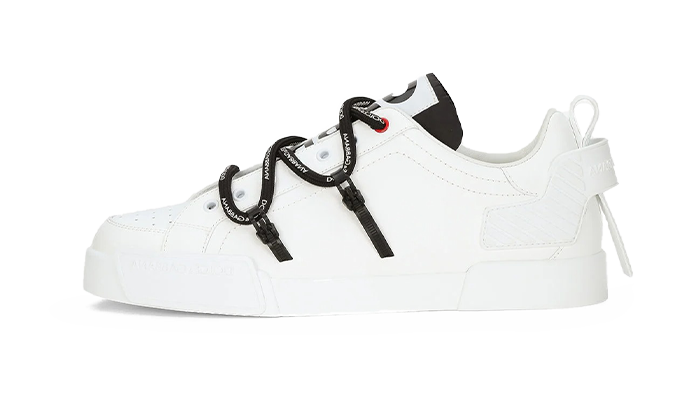 Dolce & Gabbana Portofino sneakers in calfskin and patent leather White