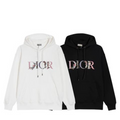 DIOR Cotton Flower Logo Hoodie in Black