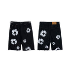 Denim Tears Cotton Ripped Shorts – Baggy Fit, Zip Up