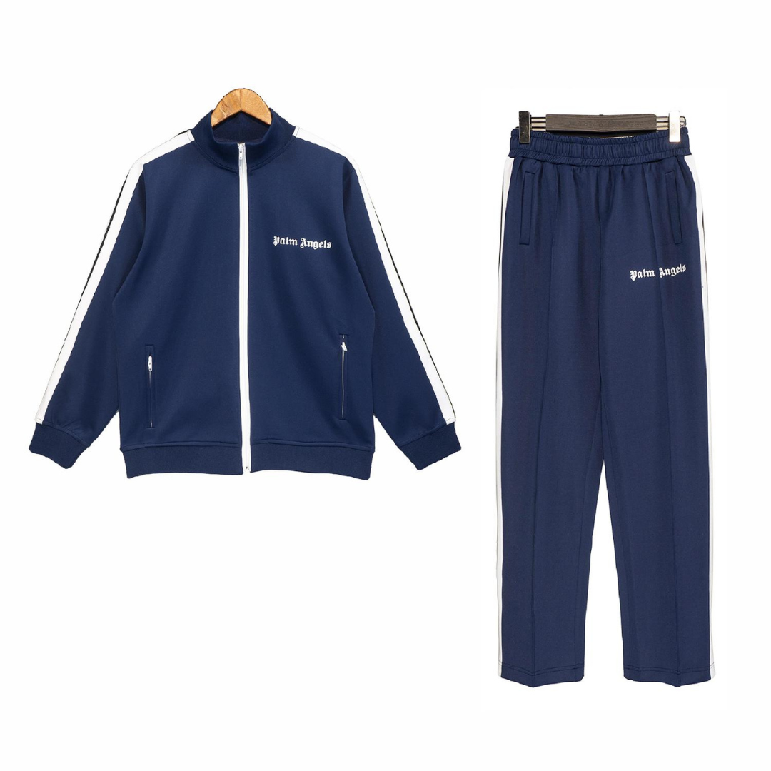 PALM ANGELS logo-print tracksuit in blue