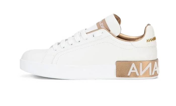 Dolce & Gabbana Calfskin Portofino sneakers White Gold