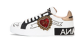 Dolce & Gabbana Calfskin Portofino sneakers with embroidery White