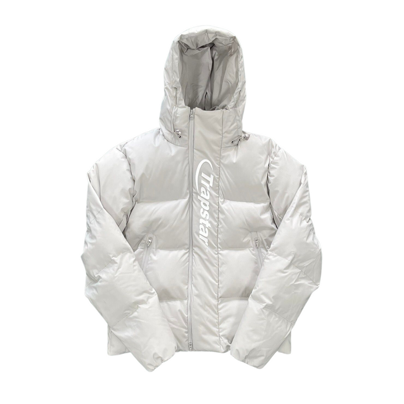 TRAPSTAR Hooded Puffer Jacket – Light Grey