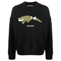PALM ANGELS Black Croco Sweatshirt