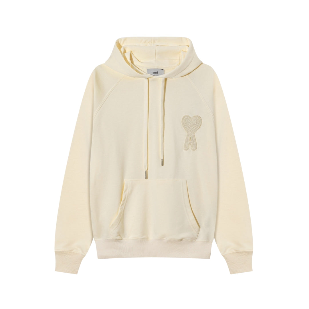 AMI PARIS Felpa in cotone artigianale Beige