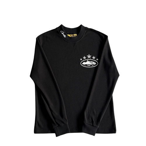 CORTEIZ 5 Starz Alcatraz Waffle Longsleeve Black
