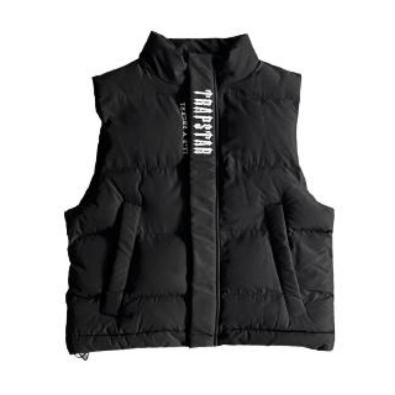 TRAPSTAR Decoded Gilet Vest, Color Black With White Logo