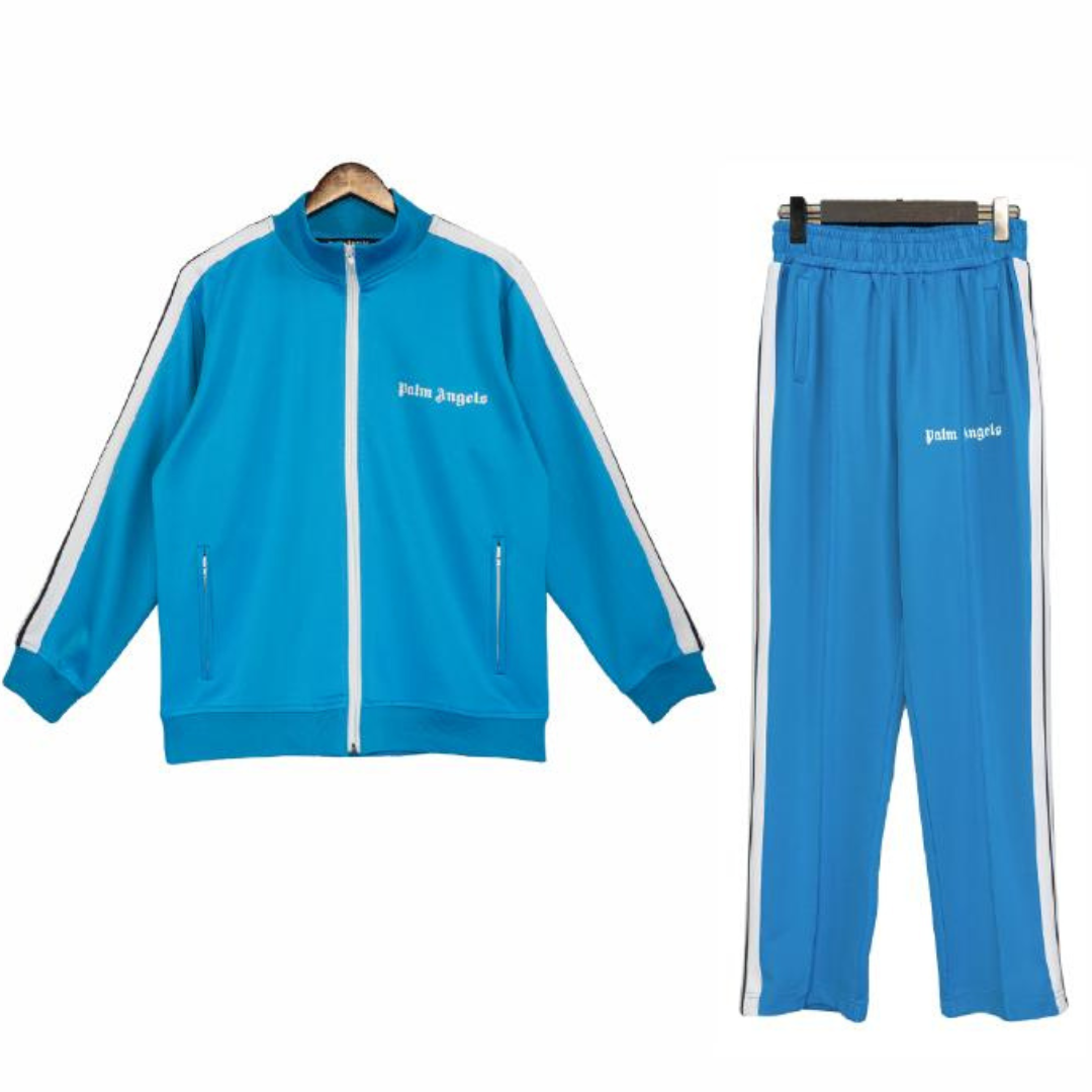 PALM ANGELS logo print track jacket in blue