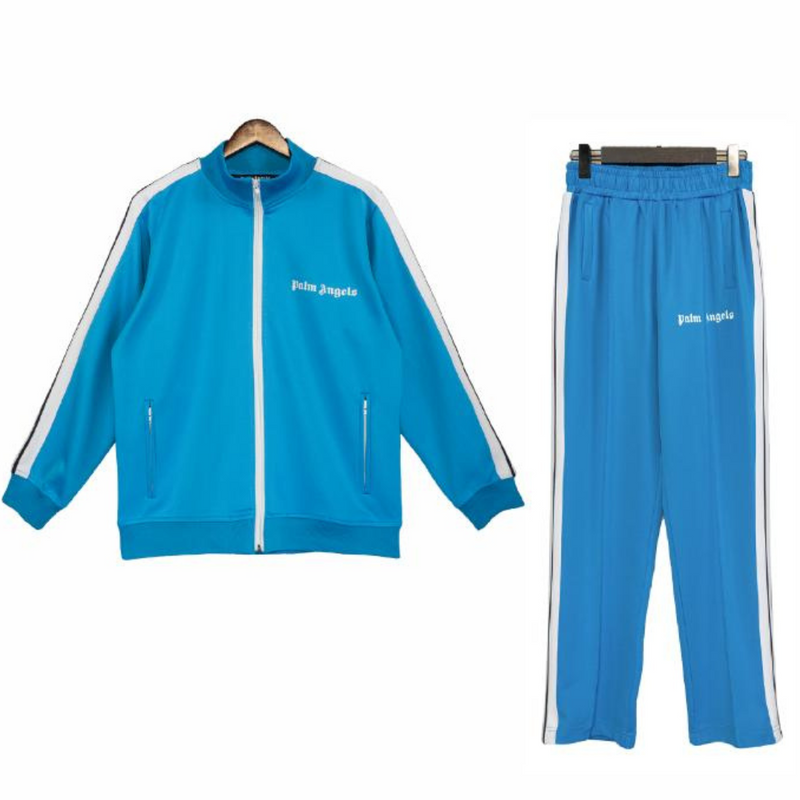 PALM ANGELS logo print track jacket in blue