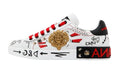 Dolce & Gabbana Sneakers Basse Bianche e Multicolore